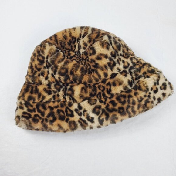Ben Berger Accessories - Ben Berger Luxury Collection Women's Black Brown Bucket Hat Fur Leopard Print